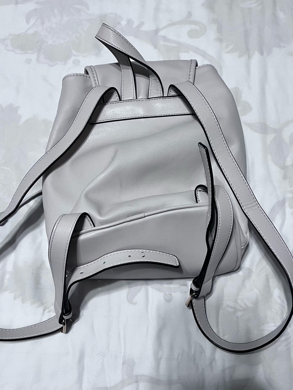 GUESS Light Gray Mini Drawstring Backpack - Picture 3 of 5